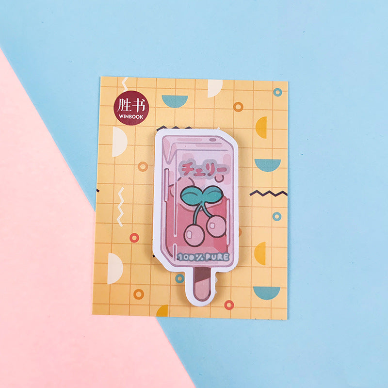 Wholesale  10 PCS creative cartoon super sticky fruit popsicle sticky notes